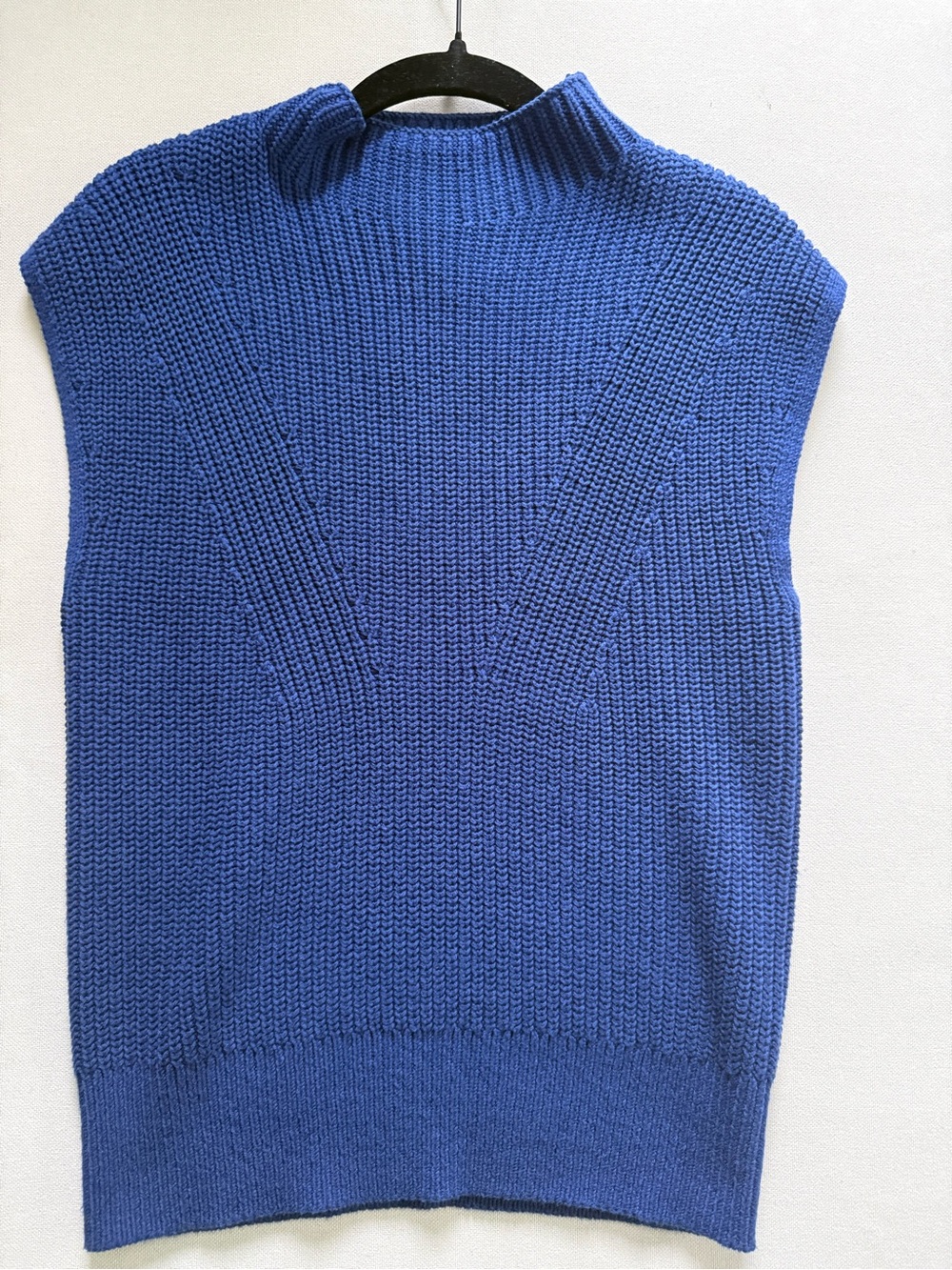 Blue Knit Sleeveless Sweater